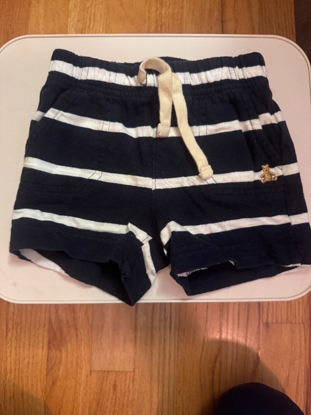 Baby Gap 100% Organic Cotton Blue & White Pull-On Shorts